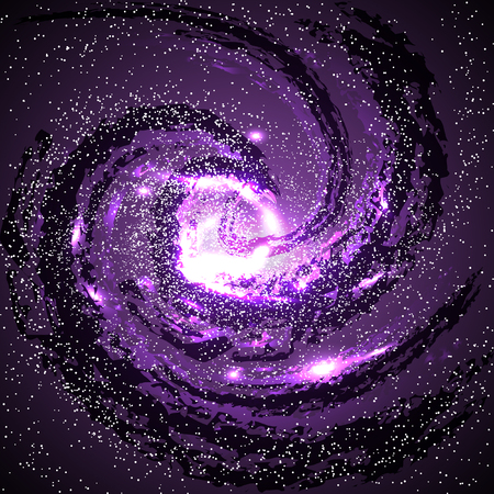 Image of galaxies, nebulae, cosmos, and effect tunnel spiral galaxy background vector illustrationのイラスト素材