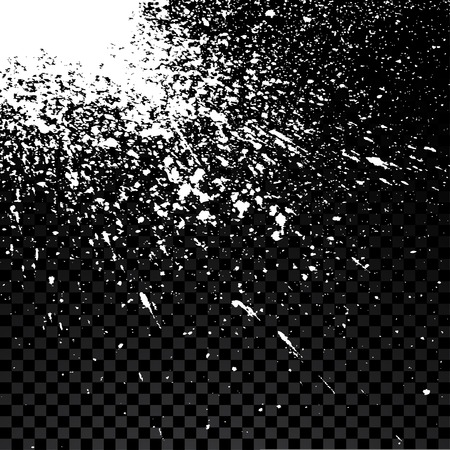 Acrylic white explosion paint splatter. Small drops, spots isolated on grey transparent background. Spray stains abstract background, art vector illustration. Grainy abstract holiday illustrationのイラスト素材