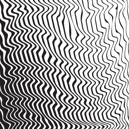 Halftone pattern background striped waves. Vector lines waved texture retro. Abstract  swirls linear stripes background. Black and whiteのイラスト素材