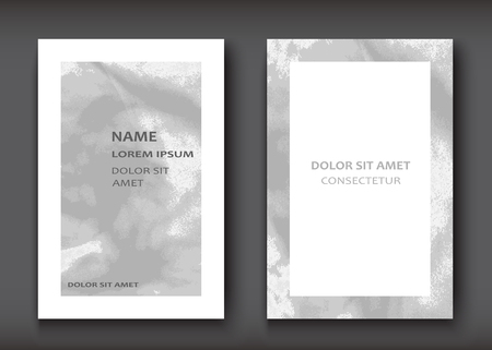 White grey gradient Watercolor explosion shape artistic covers design set. Decorative texture paint fluid colors backgrounds. Trendy template vector illustrationのイラスト素材