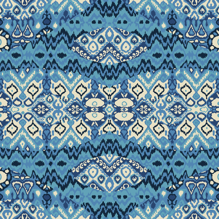 Ethnic bohemian arabesque pattern. Zigzag geometric retro abstract print. Tribal boho background vector illustrationのイラスト素材