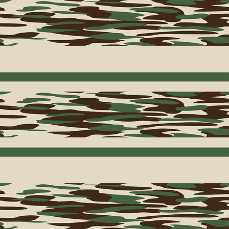 Camouflage pattern background seamless vector illustration. Classic military clothing style. Camo repeat texture shirt print. Green brown black grey colors forest textureのイラスト素材