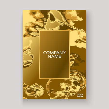 Gold marble texture abstract background graphic design. Golden glitter luxury illustration pattern. Trendy template vector Invitation Brochure Wedding Cover Card Flyer Poster Banner Businessのイラスト素材