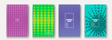 Minimalist modern cover collection design. Dynamic colorful halftone gradients. Future geometric patterns lines and dots vector background. Trendy minimalist poster template for business, webのイラスト素材