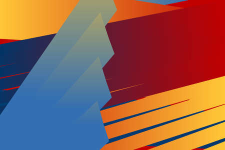 Minimal cover graphic, copy space design. Bright red blue yellow gradient color. Abstract retro...