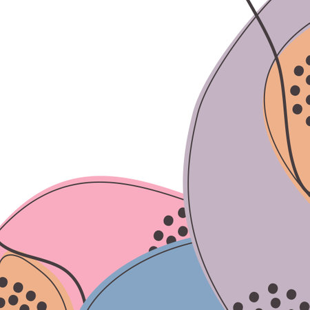 Minimal geometric abstract background. Creative doodle pattern in trendy pastel color. Social media story post concept poster invitation party banner graphic design.Modern template vector illustrationのイラスト素材