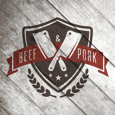 Vector logo template of butchery or meat shopのイラスト素材