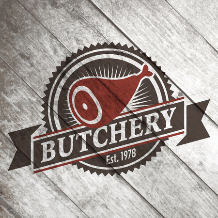 Vector logo template of butchery or meat shopのイラスト素材