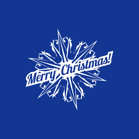 Christmas and new year sale simple label template on flat blue backgroundのイラスト素材