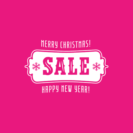 Christmas and new year sale simple label template on purple backgroundのイラスト素材