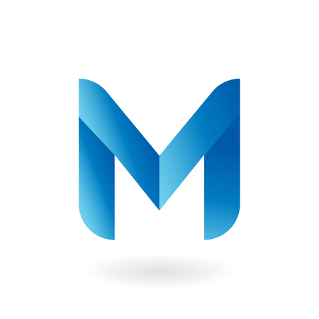 M letter blue cool gradient flat vector logo templateのイラスト素材