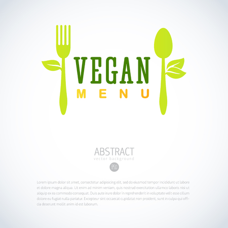 Vegan food menu simple color label design elements on white backgroundのイラスト素材