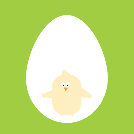 Simple vector illustration of chicken in the eggのイラスト素材