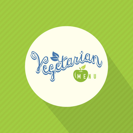Vegetarian menu flat round label design elementsのイラスト素材