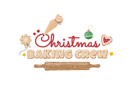 Christmas Baking Crew design for tshirt and textile productsのイラスト素材