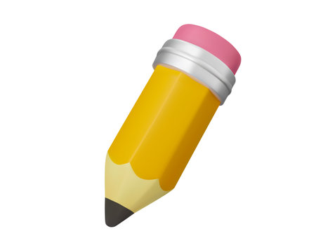 3D pencil for school or education.Vector illustration on white background.のイラスト素材