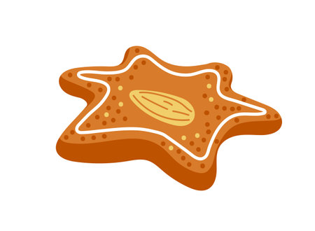 vector gingerbread cookies in diffent form on white background.Christmas bicuitsのイラスト素材