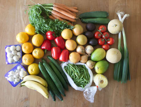 Rich selection of vegetables and fruits