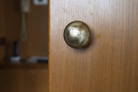 a doorknob on a wooden door