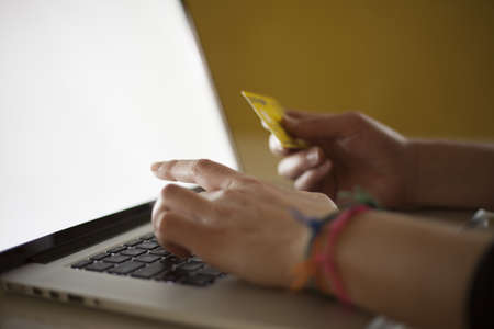 Buy in internet with a credit cardの写真素材