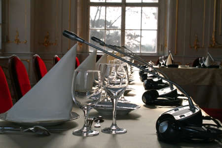 Christmas conference  festive serving  conference microphone  congressの写真素材