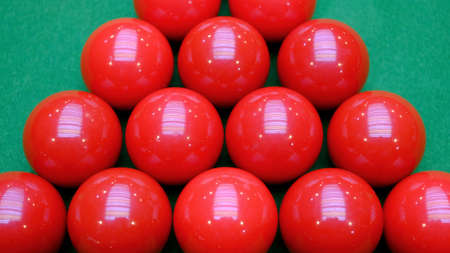 Snooker balls and table close-up