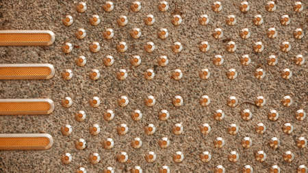 textured ground floor for blind peopleの写真素材