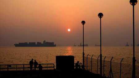 Sunset in Hong Kong Cyperportの写真素材