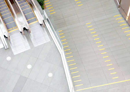 Few escalators in the shopping center