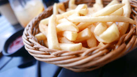 Potato fries in the basketの写真素材