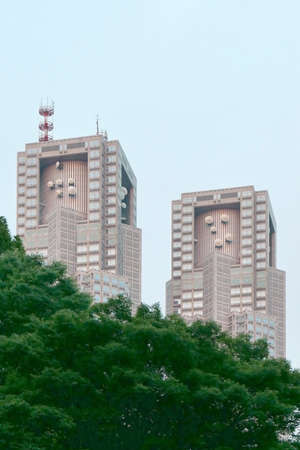 Two Japan city buildingsのeditorial素材