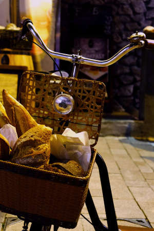 Bicycle and Bread for outdoor decorationの写真素材