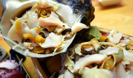 Japanese seafood turbo marmoratus in restaurant