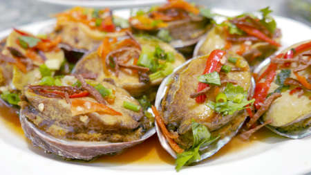 Abalone ormer seafood mealの写真素材