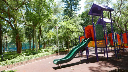 Colorful playground slide