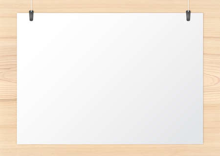 A4 size wooden and white background in the middleの写真素材