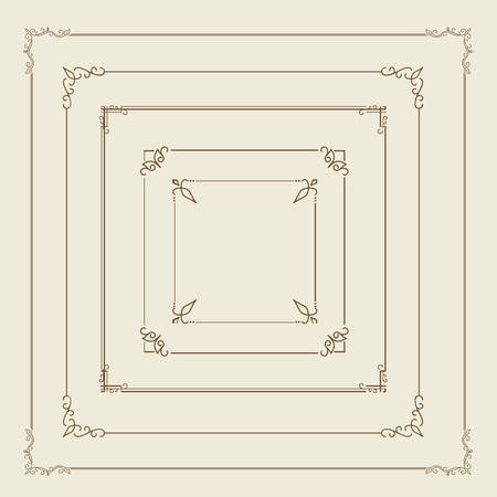 Brown retro bordersのイラスト素材