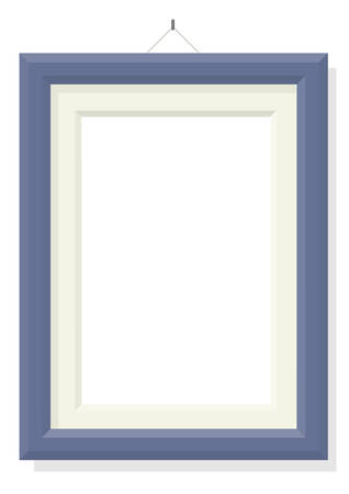 Isolated photo frame on the white wallのイラスト素材