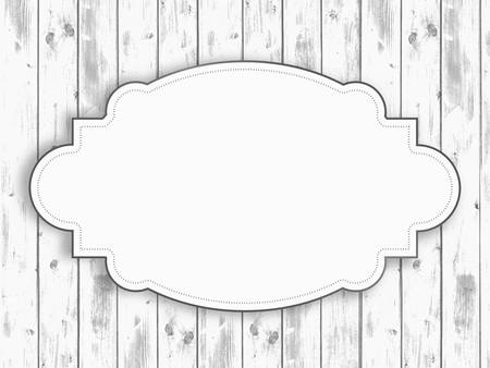 Retro business shop sign on white wooden backgroundのイラスト素材