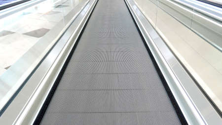 moving lift escalator perspective angle in the airport
