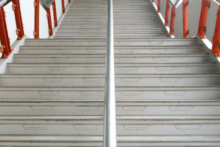 Horizontal up and down staircase in the station building