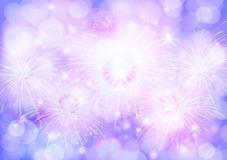 Blue and purple texture background bokeh and the fireworkのイラスト素材