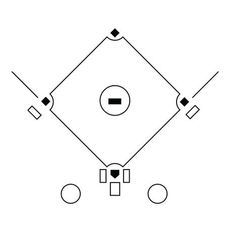 Baseball field template on the white backgroundのイラスト素材