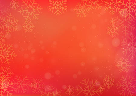 Red Chinese New Year and Christmas winter background with the snowflake borderのイラスト素材