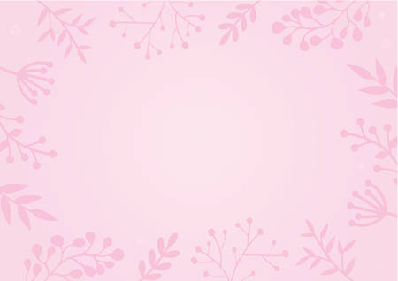 A4 document size pastel pink color background with flower borderのイラスト素材