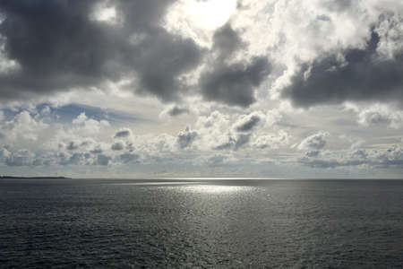 Blue sky, ocean and cloudscape in Japan Okinawaの写真素材