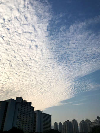 Residental building and the cloudscape in Hong Kongの写真素材