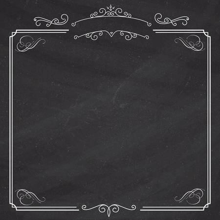 Square ornamental retro elegant black border and white album backgroundのイラスト素材
