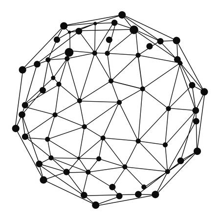 Vector digital social network and connection structure graphicのイラスト素材