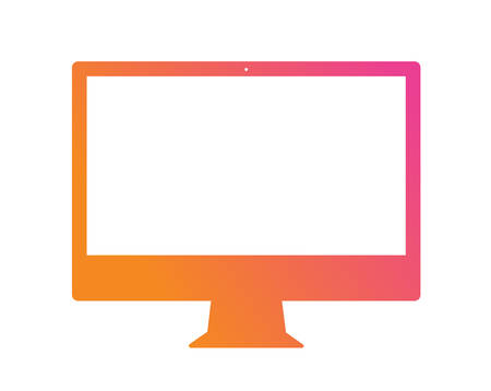 The vector gradient pink to orange flat computer iconのイラスト素材